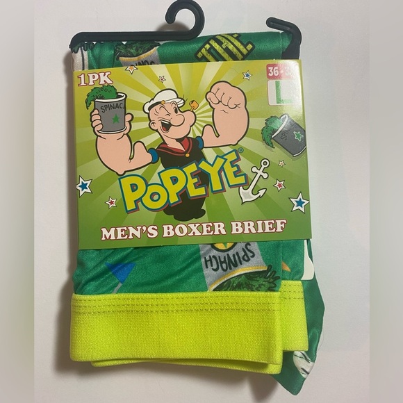 POPEYE NWT Large Men's Boxer Brief - Green - Picture 1 of 2